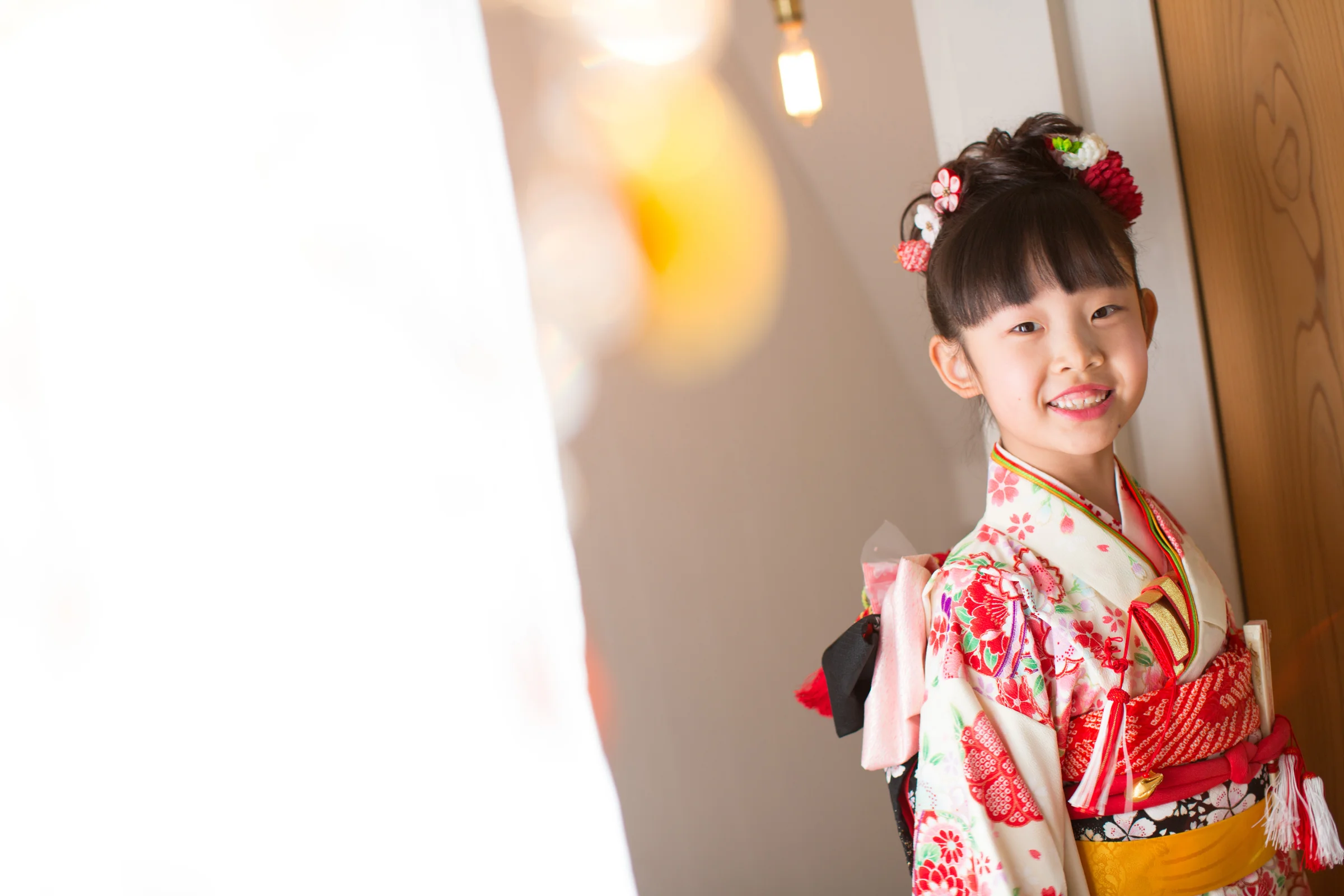 Familienfoto Shichi-Go-San – Eltern und Kind im Studio in Osaka